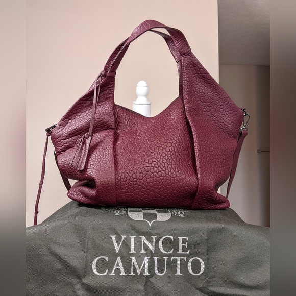 Vince Camuto Handbags - Vince Camuto Steph Berry Convertible Lamb Leather Pleated Tote